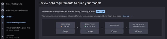 Add data stage of the subscription churn template