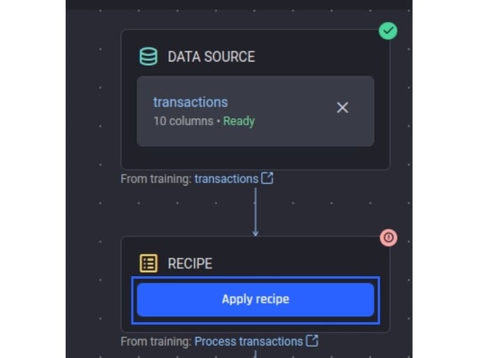 Applying a different recipe for prediction