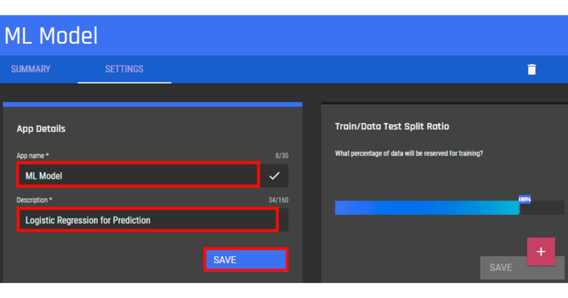 ML Model Creation on the AI & Analytics Engine