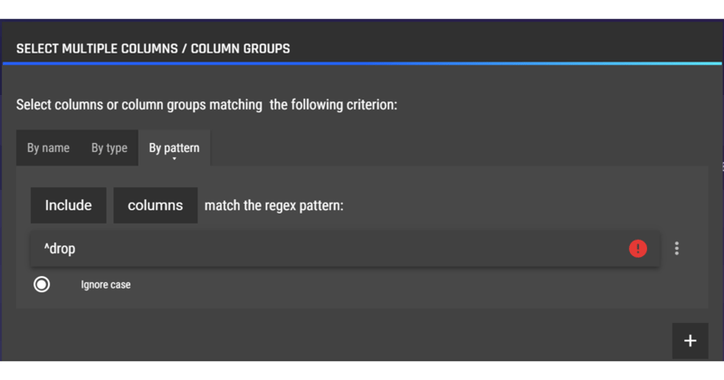 Selecting multiple columns by pattern on the AI & Analytics Engine