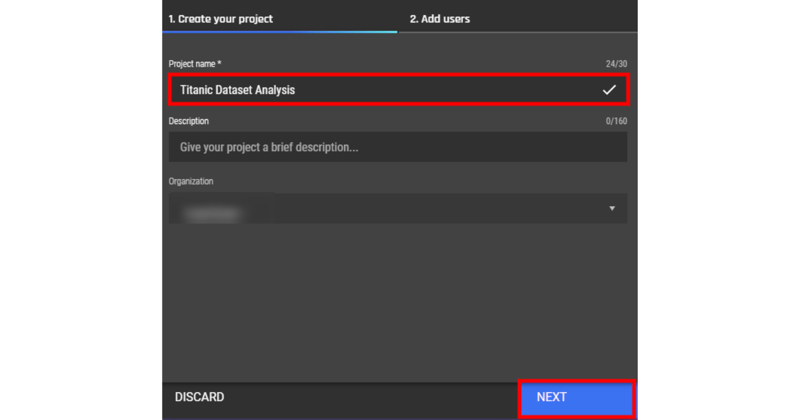 Naming your project on the AI & Analytics Engine