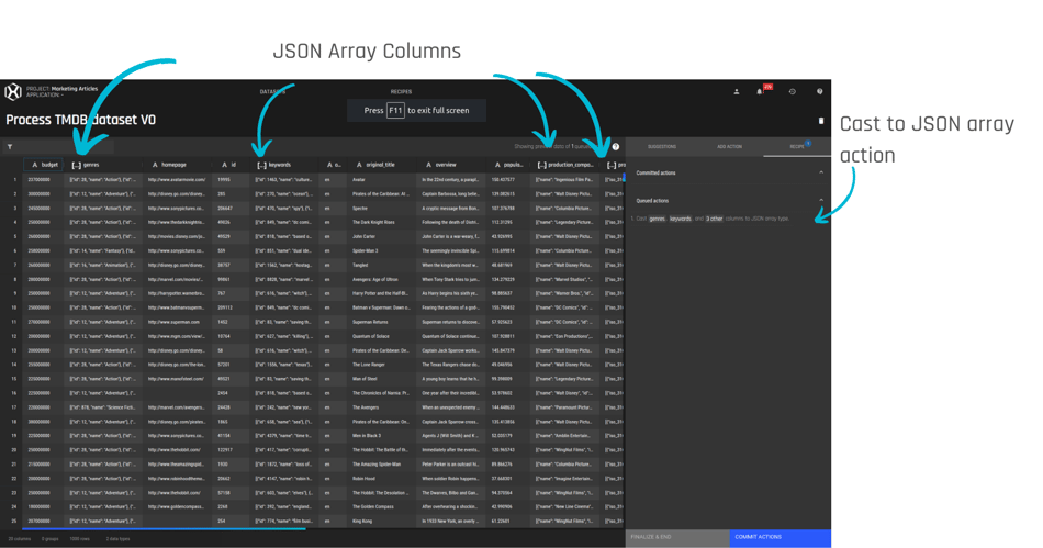 JSON Array Columns and Casting