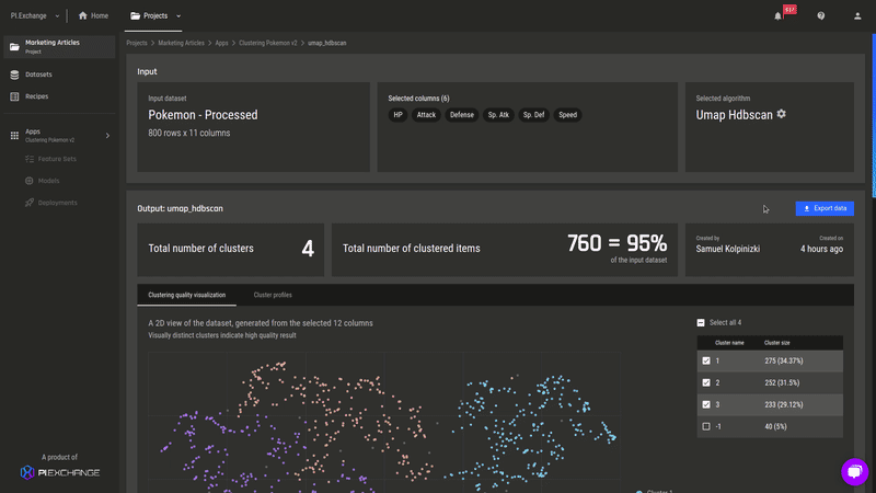 Exporting data