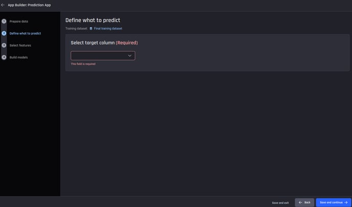 The target column needs to be specified