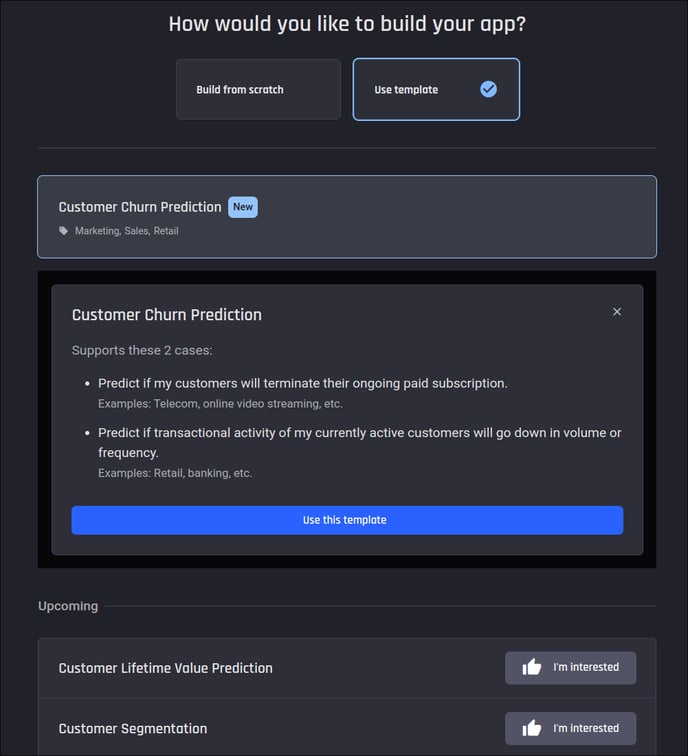 Template option in the Engine