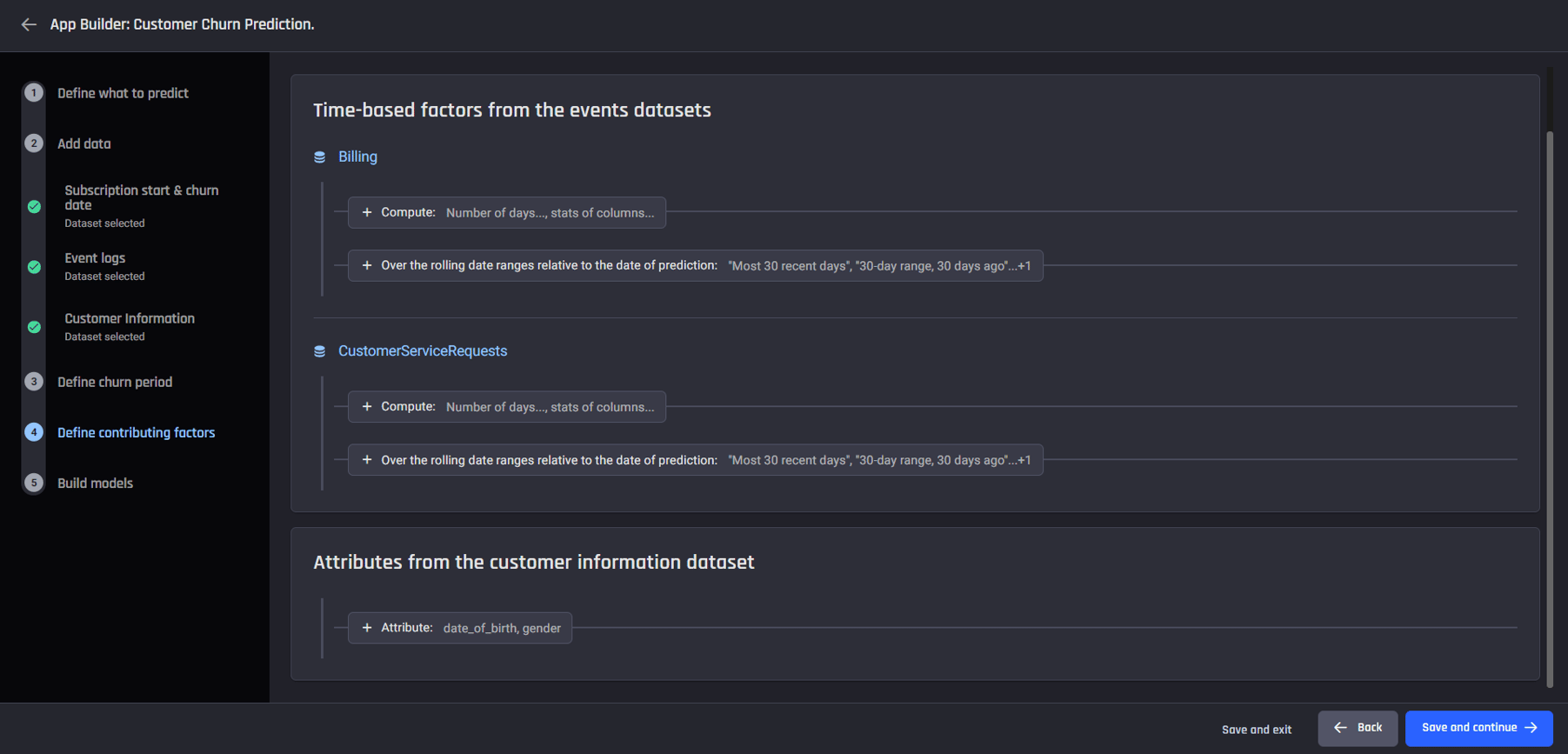 step 4 subscription - define factors