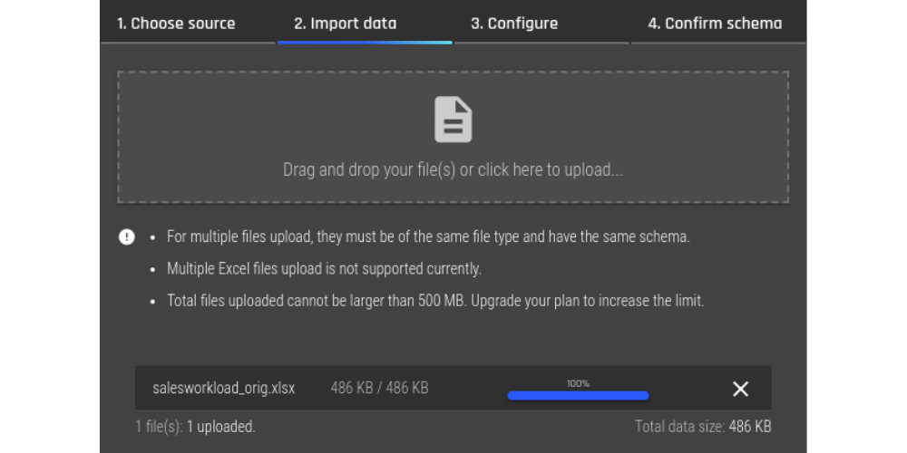 Excel Data Import: Using the AI & Analytics Engine