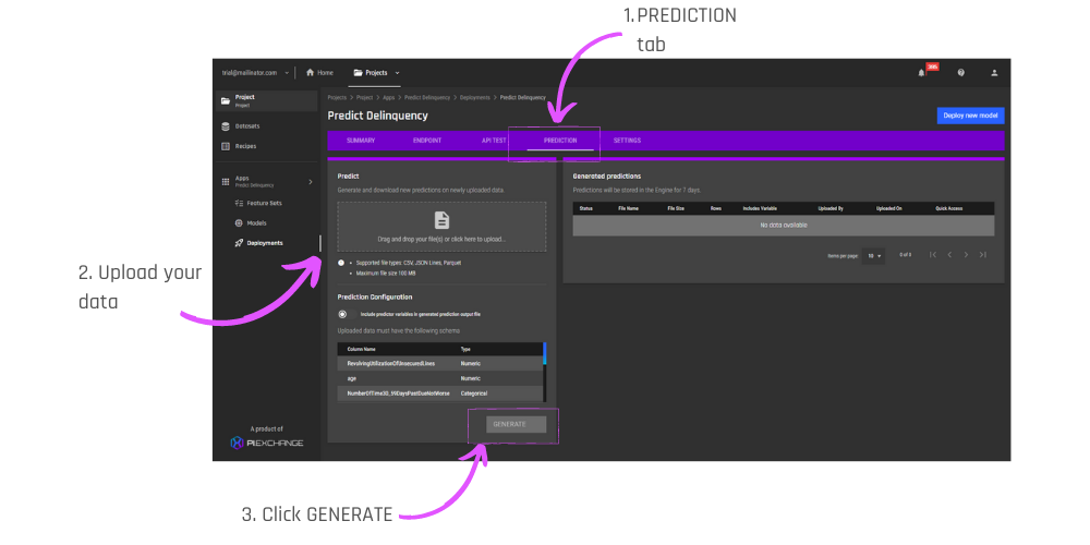 batch prediction on the AI & Analytics Engine