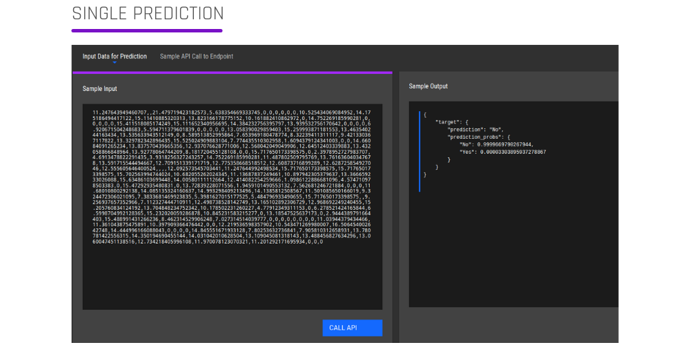 AI & Analytics Engine single prediction