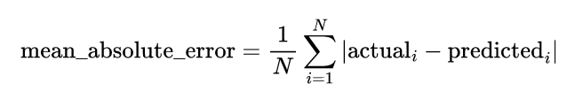 mean absolute error calculation